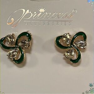 Emerald Crystal Stud Earrings